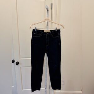 Soft Surroundings Skinny Jeans Dark Wash Frayed hem Denim Size 6